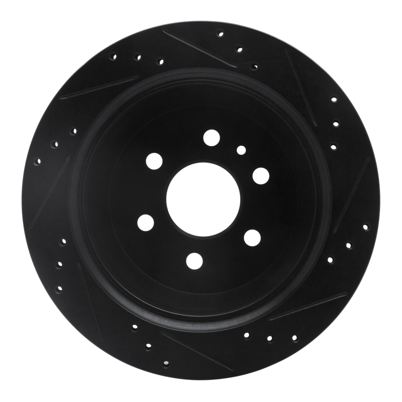Chevrolet Colorado Brake Rotor (1) - Rear Left - R1 Concepts - Drilled & Slotted - Black - `15-`20